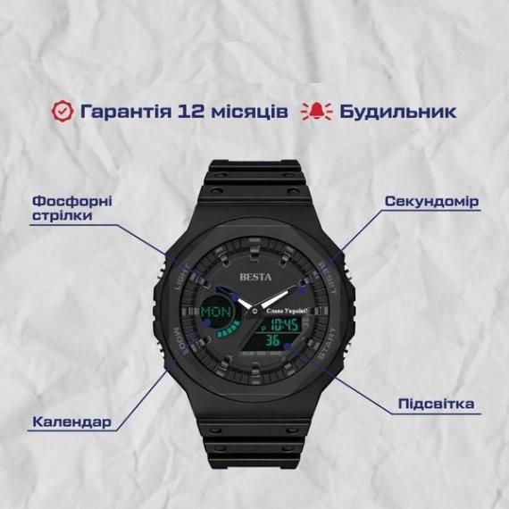 Чоловічий наручний годинник Besta Jocker (Чорний) L703013 фото