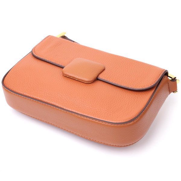 Модная сумка с жестким каркасом из натуральной кожи Vintage 22390 Коричневая b22390 фото