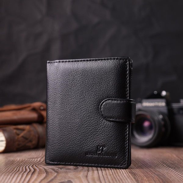 Вертикальный мужской бумажник из натуральной кожи ST Leather 22479 Черный b22479 фото