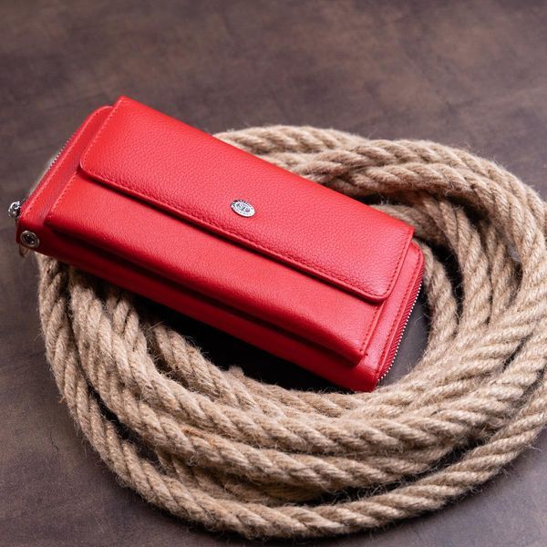 Гаманець з кишенькою на лицьовій стороні жіночий ST Leather 19366 Червоний b19366 фото