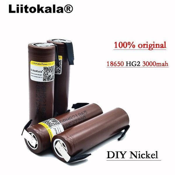 Акумулятори 18650 LG HG2 3000mAh 3.7 V 20А під пайку L33010 фото