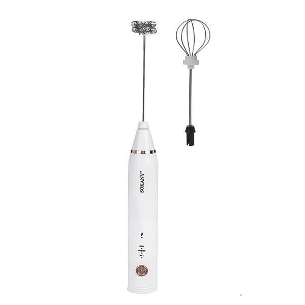Спінювач молока ручний акумуляторний Sokany SK-201A Hand Mixer USB 1200mAh капучинатор Білий SK201AW фото
