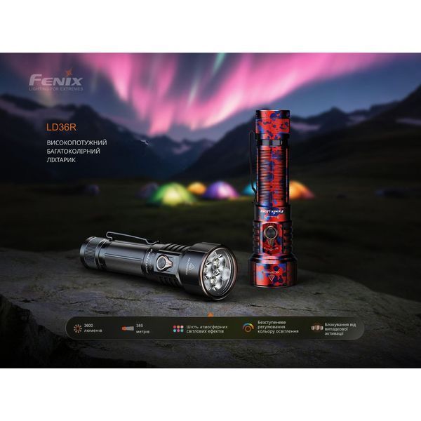 Фонарь ручной Fenix ​​LD36RFC 3600лм 385м Огненный камуфляж L719216 фото
