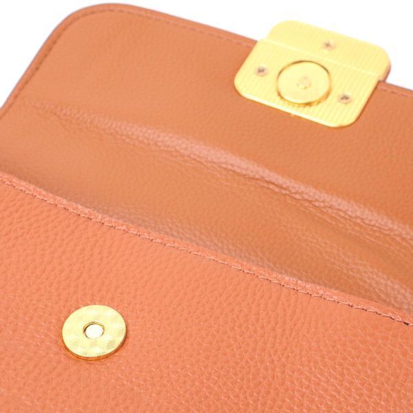 Модная сумка с жестким каркасом из натуральной кожи Vintage 22390 Коричневая b22390 фото