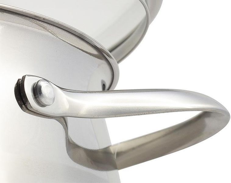 Набір 3 каструлі Kamille Fine Silver Pen 2.1 л, 3.7 л і 6.1 л з нержавіючої сталі зі скляними кришками KM-5911 фото
