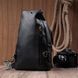 Женская сумка с одной лямкой через плечо из зернистой экокожи Vintage 22763 Черная b22763 фото 12