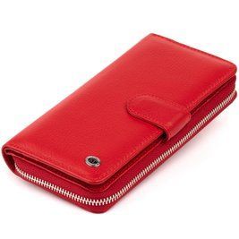 Вертикальный вместительный кошелек из кожи женский ST Leather 19306 Красный b19306 фото