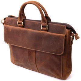 Стильный портфель в винтажном стиле из натуральной кожи Vintage 22673 Коричневый b22673 фото
