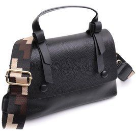 Сумка для жінок з короткою ручкою з натуральної шкіри Vintage 22670 Чорна b22670 фото