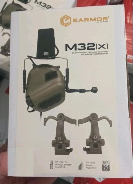 Комплект активные наушники Earmor M32(x) + крепление чебурашки M16C (Оливковый) L707984 фото