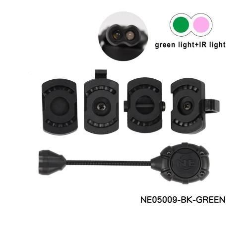 Тактичний сигнальний ліхтар Wadsn NE-05009-BK-green для шолома Mpls (зелений + ІЧ світло) Чорний L703381 фото