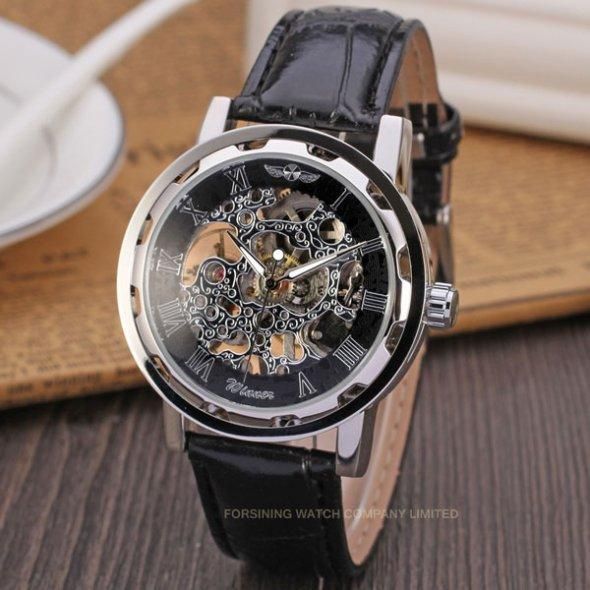 Жіночий механічний годинник Winner Black II L11079 фото