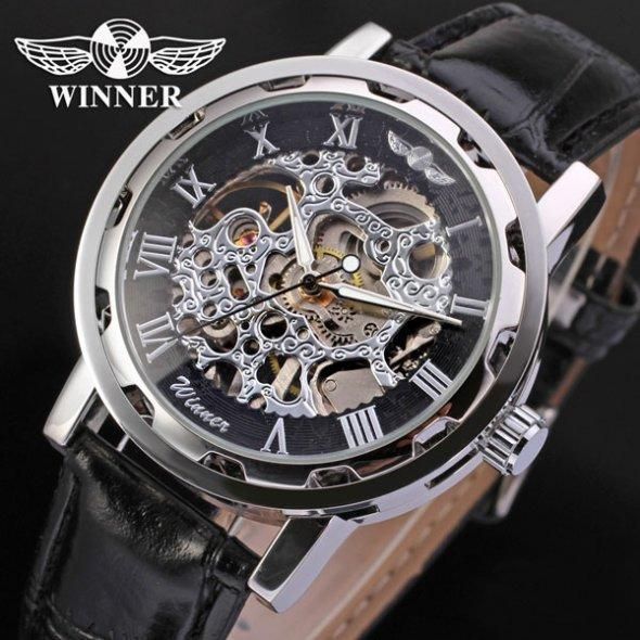 Жіночий механічний годинник Winner Black II L11079 фото