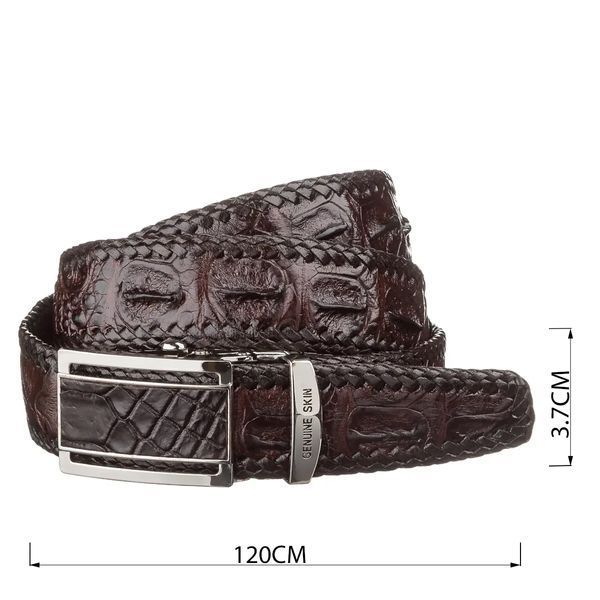 Ремень-автомат мужской CROCODILE LEATHER 18171 из натуральной кожи крокодила Коричневый b18171 фото