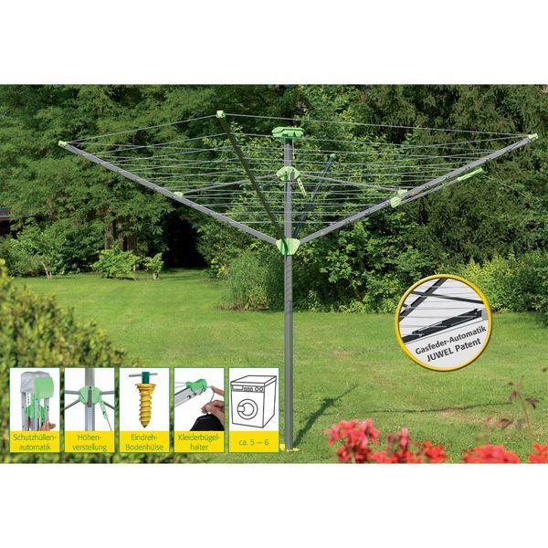 Сушарка для білизни вулична Juwel NovaPlus Evolution Lift Green (30097) DDAS303888 фото