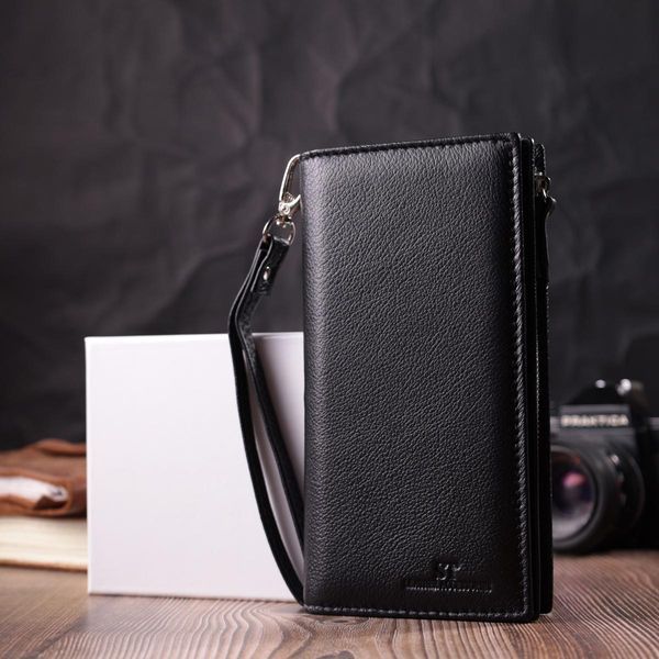 Вертикальний гаманець-клатч унісекс із натуральної шкіри ST Leather 22532 Чорний b22532 фото
