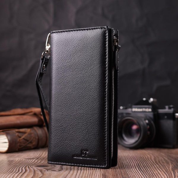 Вертикальний гаманець-клатч унісекс із натуральної шкіри ST Leather 22532 Чорний b22532 фото