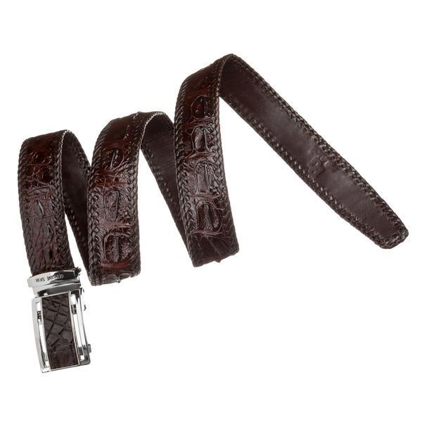 Ремень-автомат мужской CROCODILE LEATHER 18171 из натуральной кожи крокодила Коричневый b18171 фото