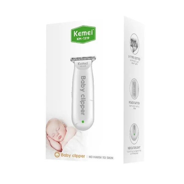 Тихая машинка для стрижки младенцев и детей Kemei Km-1319 (Белая) L131996 фото