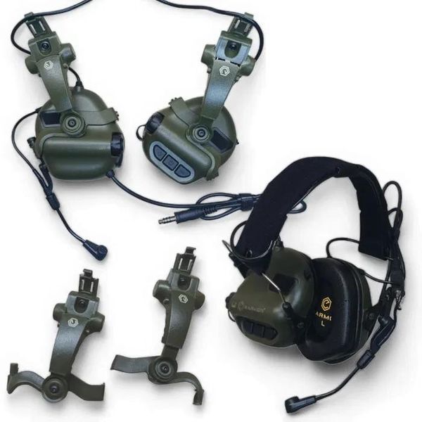 Комплект активные наушники Earmor M32(x) + крепление чебурашки M16C (Оливковый) L707984 фото