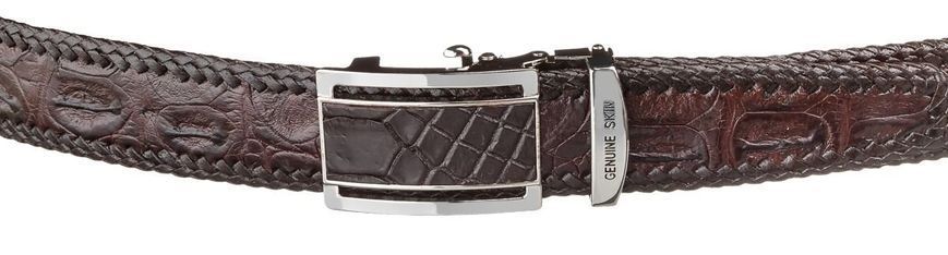 Ремень-автомат мужской CROCODILE LEATHER 18171 из натуральной кожи крокодила Коричневый b18171 фото