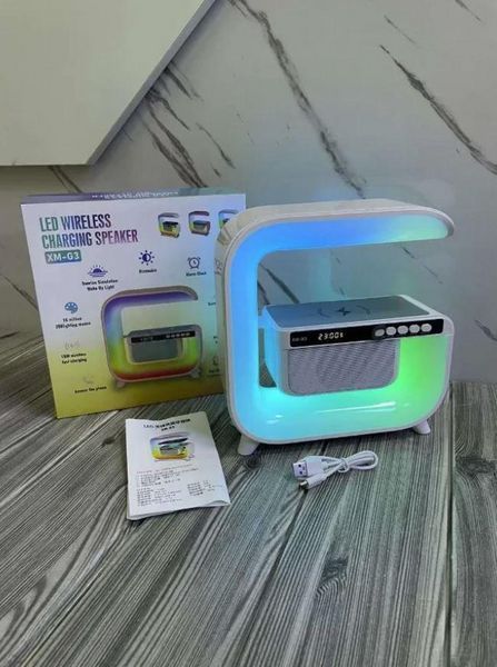 Аккумуляторный настольный ночник G-Smart G3 mini RGB с Bluetooth колонкой и зарядкой для телефона L703418 фото