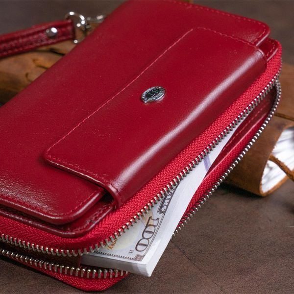 Кошелек из кожи на защелке ST Leather 19341 Бордовый b19341 фото