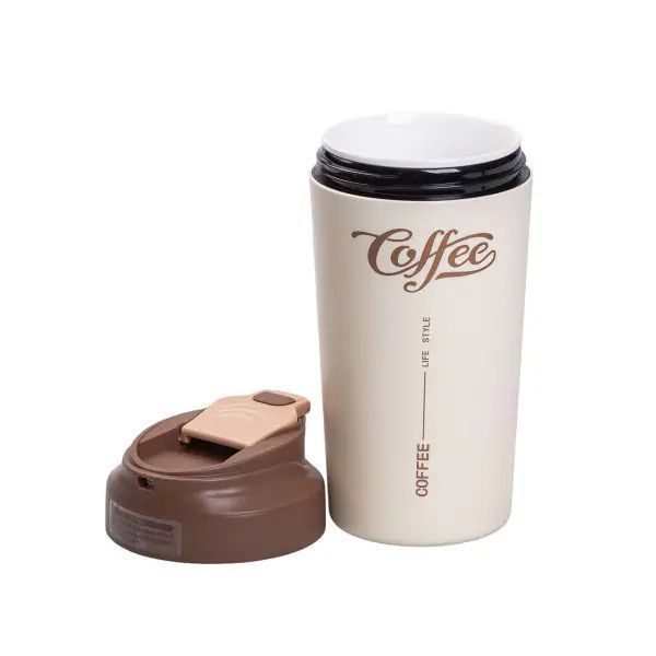 Термочашка Coffee з ремінцем 480 мл коричнева HP-14-14BR фото