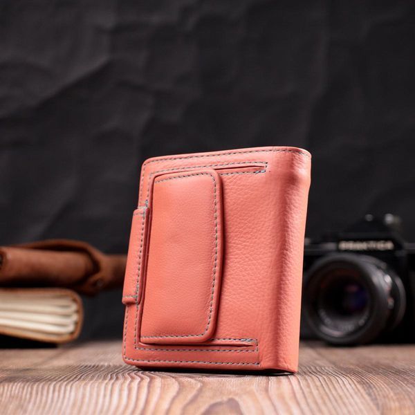 Шкіряний гаманець з монетницею зовні жіночий ST Leather 19458 Помаранчевий b19458 фото