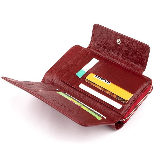 Кошелек из кожи на защелке ST Leather 19341 Бордовый b19341 фото