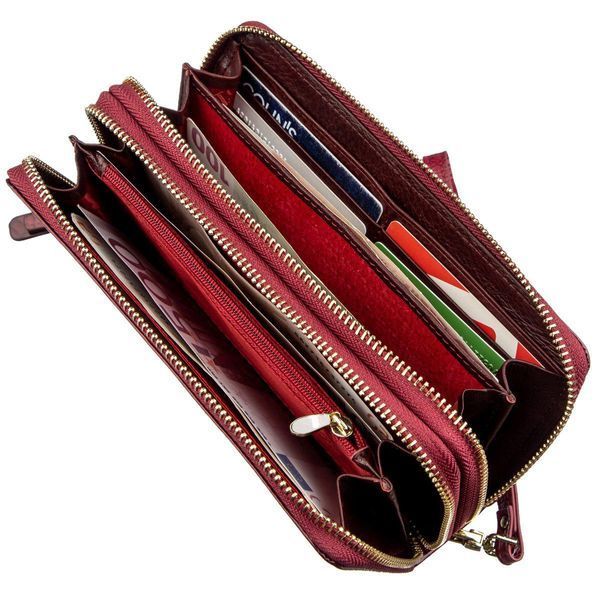 Женский клатч с двумя отделениями ST Leather 18907 Бордовый b18907 фото