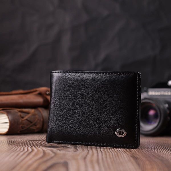 Гаманець-затиск з натуральної шкіри ST Leather 22476 Чорний b22476 фото