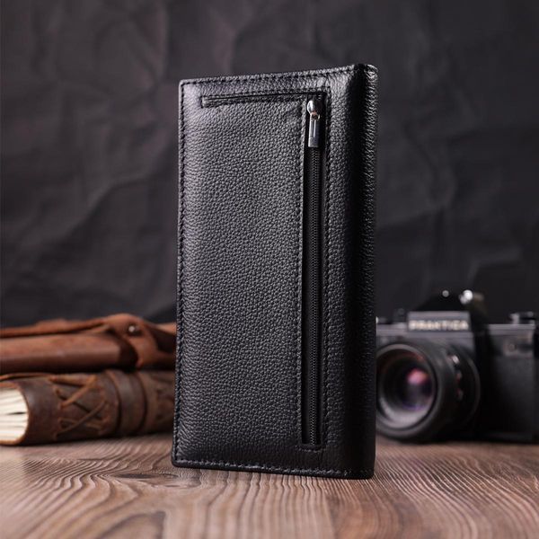 Женский вертикальный кошелек на магнитах из натуральной кожи ST Leather 22538 Черный b22538 фото