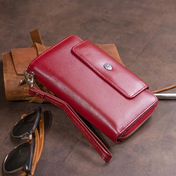 Кошелек из кожи на защелке ST Leather 19341 Бордовый b19341 фото