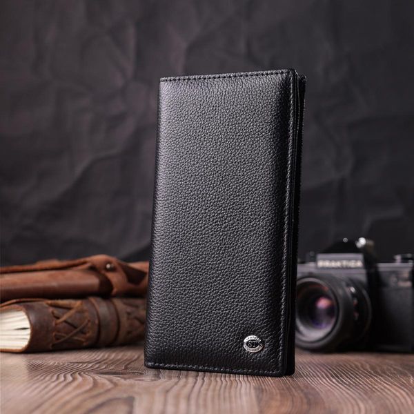 Женский вертикальный кошелек на магнитах из натуральной кожи ST Leather 22538 Черный b22538 фото