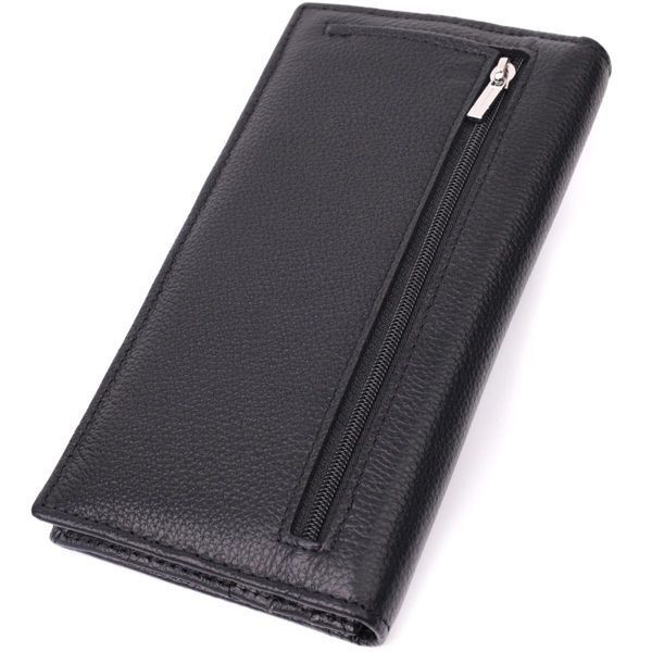 Женский вертикальный кошелек на магнитах из натуральной кожи ST Leather 22538 Черный b22538 фото