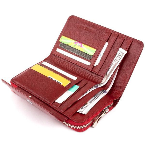 Кошелек из кожи на защелке ST Leather 19341 Бордовый b19341 фото
