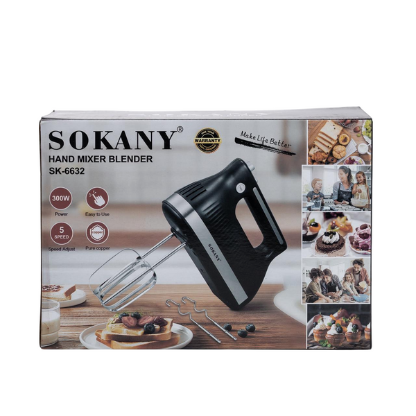 Ручной миксер кухонный Sokany SK-6632 с 2 насадками электромиксер двухвенчиковый 300 Вт SK-6632 фото