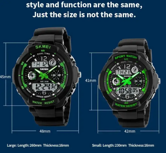 Детские спортивные наручные часы Skmei 1060 s-shock Зеленый L09267055 фото