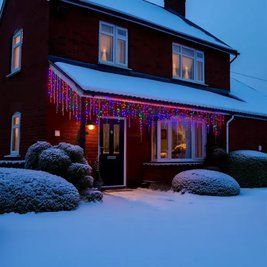 Уличная гирлянда бахрома 12 (м) 200 led светодиодов мультиколор черный провод 12MBML фото