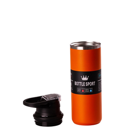 Термос Bottle Sport з напувалкою та ручкою 550 мл металева колба 23 см Помаранчевий HPGM5010O фото