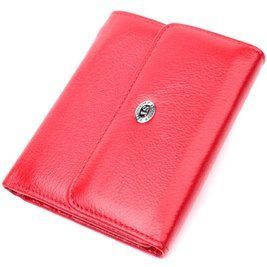 Яркий женский кошелек с монетницей из натуральной кожи ST Leather 19482 Красный b19482 фото