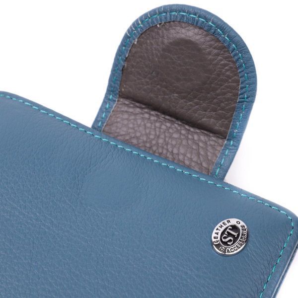 Шкіряне портмоне з монетницею зовні для жінок ST Leather 19457 Бірюзовий b19457 фото