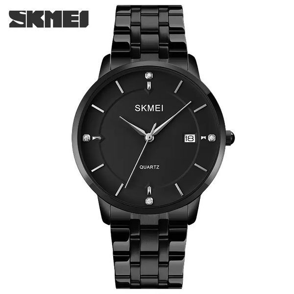 Чоловічий класичний годинник на браслеті Skmei 1801S (Чорний) L7032611 фото