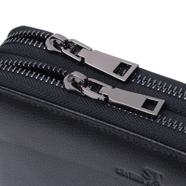 Чоловічий клатч на два відділення із натуральної шкіри ST Leather 22684 Чорний b22684 фото