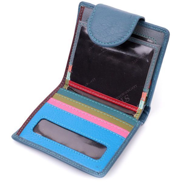 Шкіряне портмоне з монетницею зовні для жінок ST Leather 19457 Бірюзовий b19457 фото