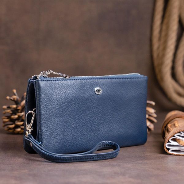 Вместительный клатч на два отделения женский ST Leather 19248 Синий b19248 фото