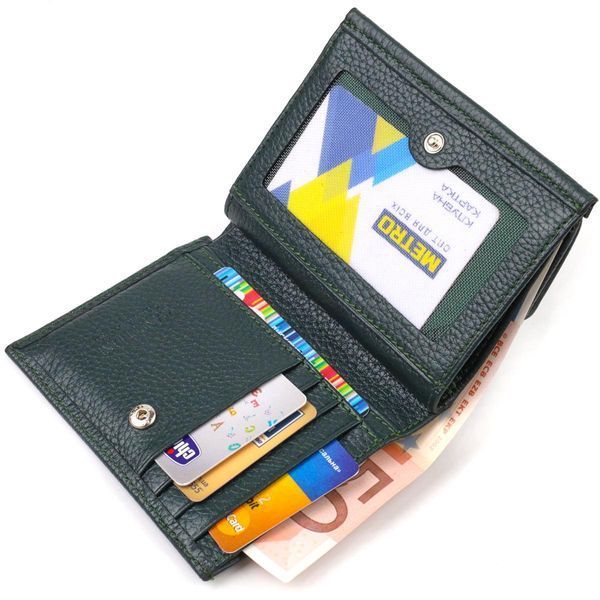 Гаманець для жінок середнього розміру з натуральної шкіри CANPELLINI 21812 Зелений b21812 фото