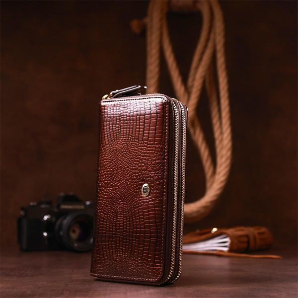 Жіночий лаковий клатч ST Leather 18908 Коричневий b18908 фото