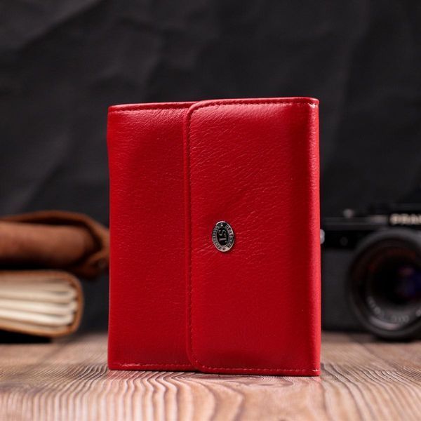 Яркий женский кошелек с монетницей из натуральной кожи ST Leather 19482 Красный b19482 фото